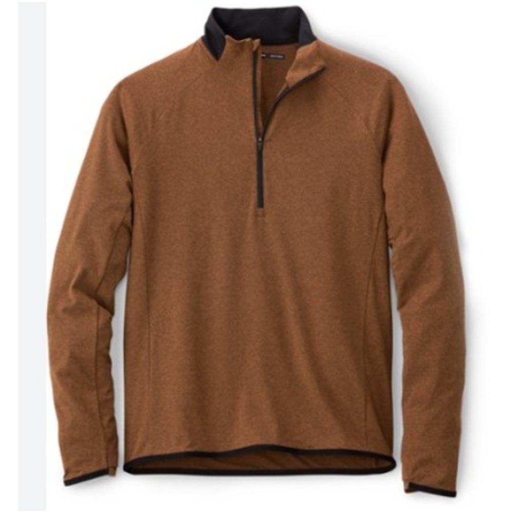 Men's Long Sleeve Quarter-Zip Pullover - Brown